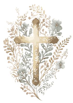 Floral Cross Painting