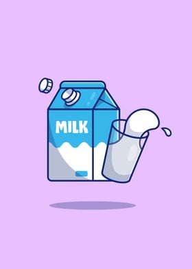 Milk And Glass Cartoon 