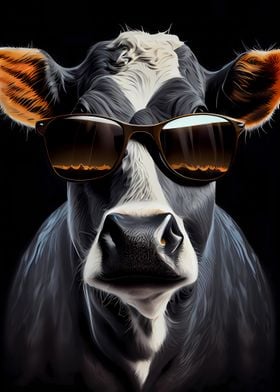 Cow With Sun Glasses