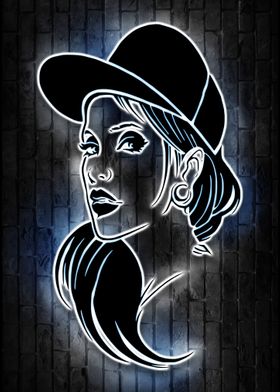 Girl Neon Wearing Hat