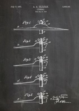 Cymbal drum patent 1951