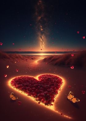 Heart on the beach 