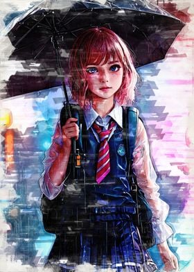 Little Girl and Umbrella