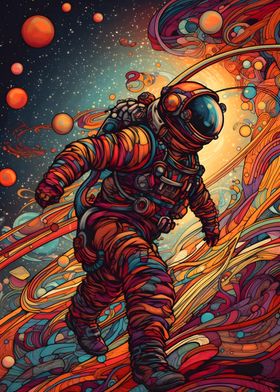 Colorful astronaut 3