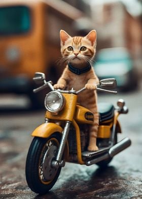 Cute Cat Riding 