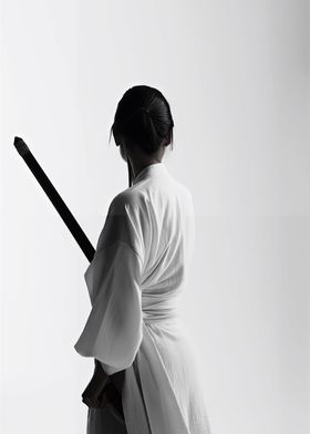 Samurai girl from behind