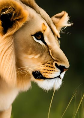 Close up of a lion art