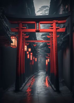 Japanese gate landscape