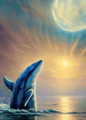 Whale Welcoming Sunset