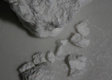 Cocaine rocks close up