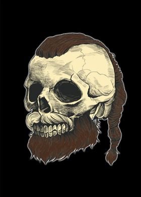 Viking Beard Skull Art
