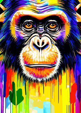 Chimpanzee Art Portrait