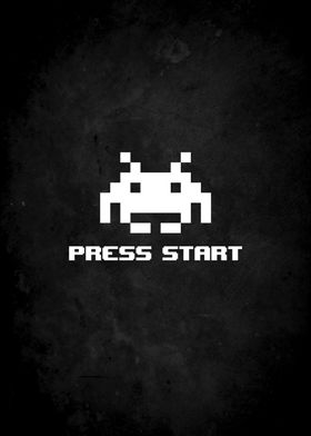 press start retro design