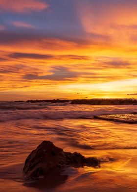 Sea landscape sunset coast