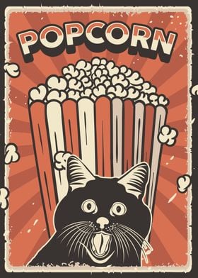 Retro Cat Meme Popcorn