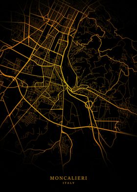 Moncalieri City Map Gold