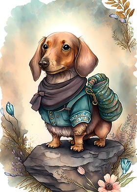 Dachshund Dog Watercolor