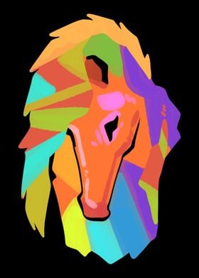 Colorful Horse Horse Rider