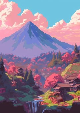colorful anime landscape