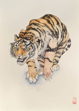 Watercolor Tiger Painting