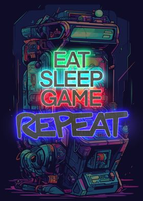 Gaming Gamer Neon Poster