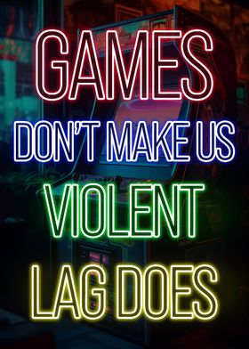 Gaming Gamer Neon Poster