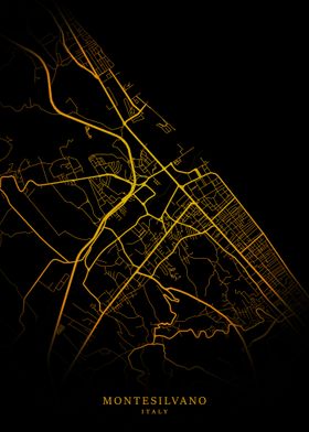 Montesilvano City Map Gold