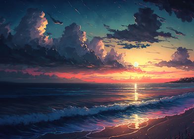 Beach Sunset' Poster by paxtonronalda | Displate