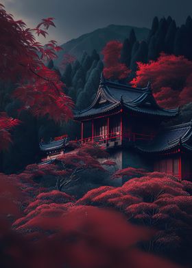 Japanese house landscape