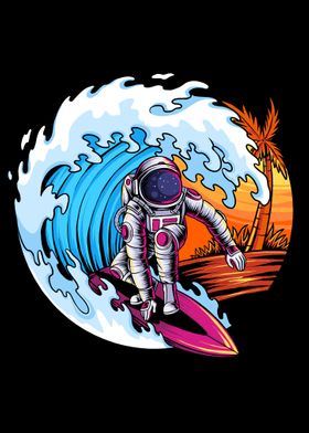 Summer astronaut surfing