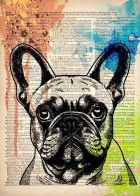 French Bulldog line art