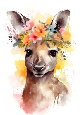 Floral Baby Kangaroo