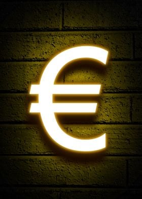 Euro sign neon