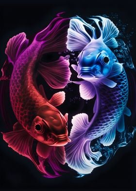 Neon Koi Fish