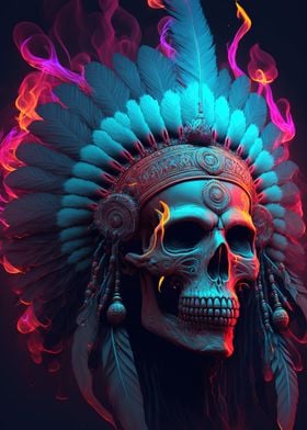Indian Skull Neon