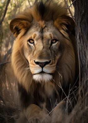 Lion Wildlife Portrait