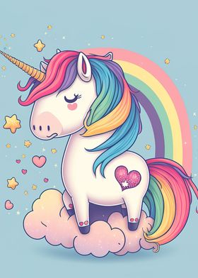 Adorable rainbow Unicorn 