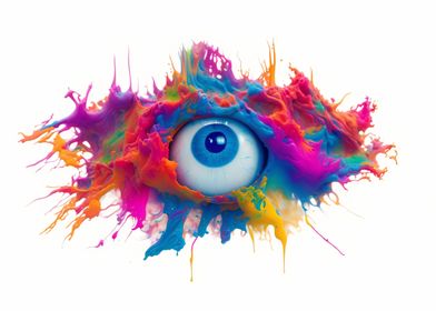 Eyeball inside paint explo