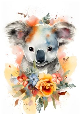 Floral Baby Koala