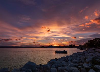 Sunset, seascape Greece