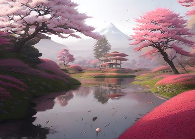 Sakuras and Mount Fuji