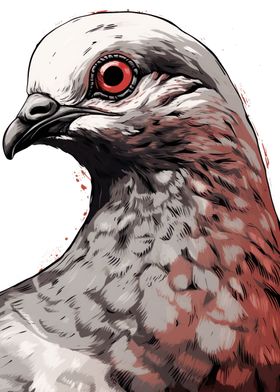 Pigeon Face Red Eye