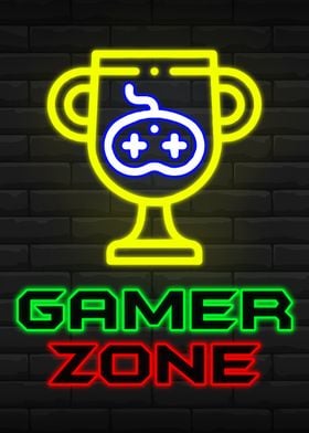 Gaming Gamer Poster Neon