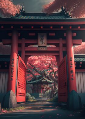 Japanese gate landscape