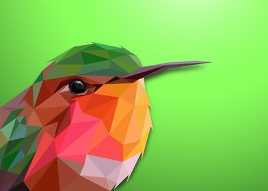 Hummingbird Lowpoly Art