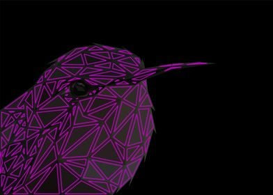 Hummingbird Lowpoly Neon