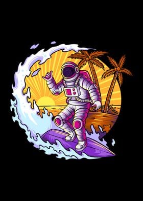 Astronaut summer surfing