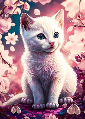 Cat Cherry Blossoms