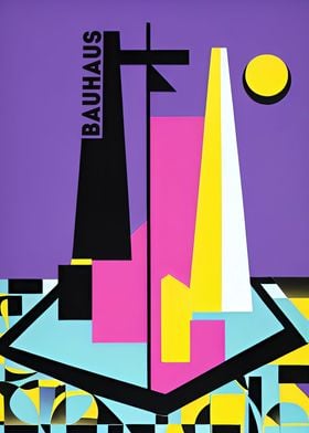 Purple Bauhaus Poster