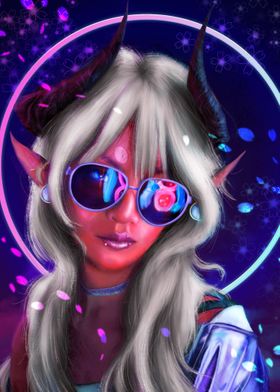 Neon Oni Portrait